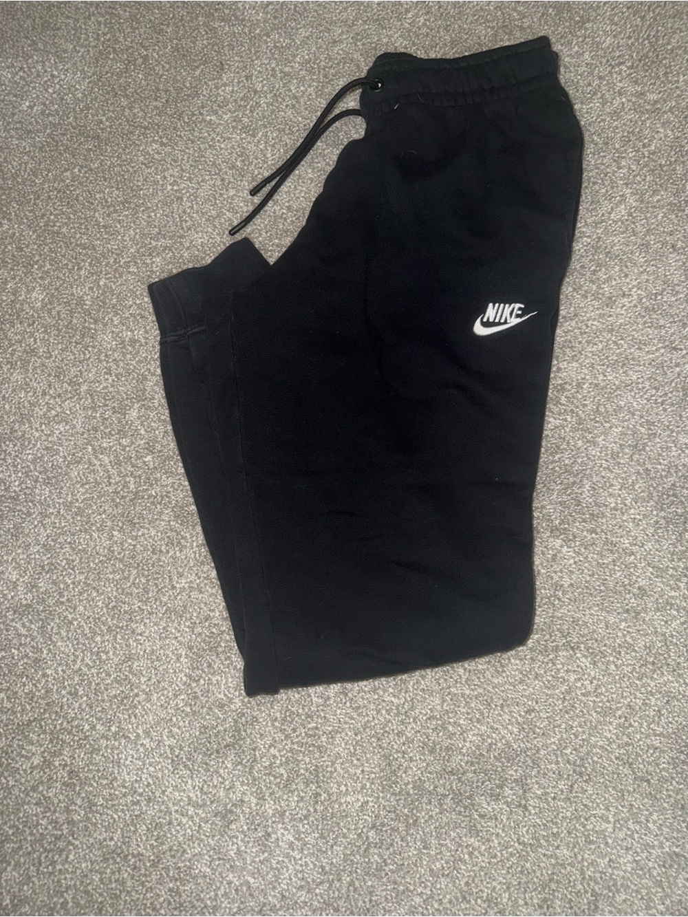 Nike Black Joggers with White Swoosh
